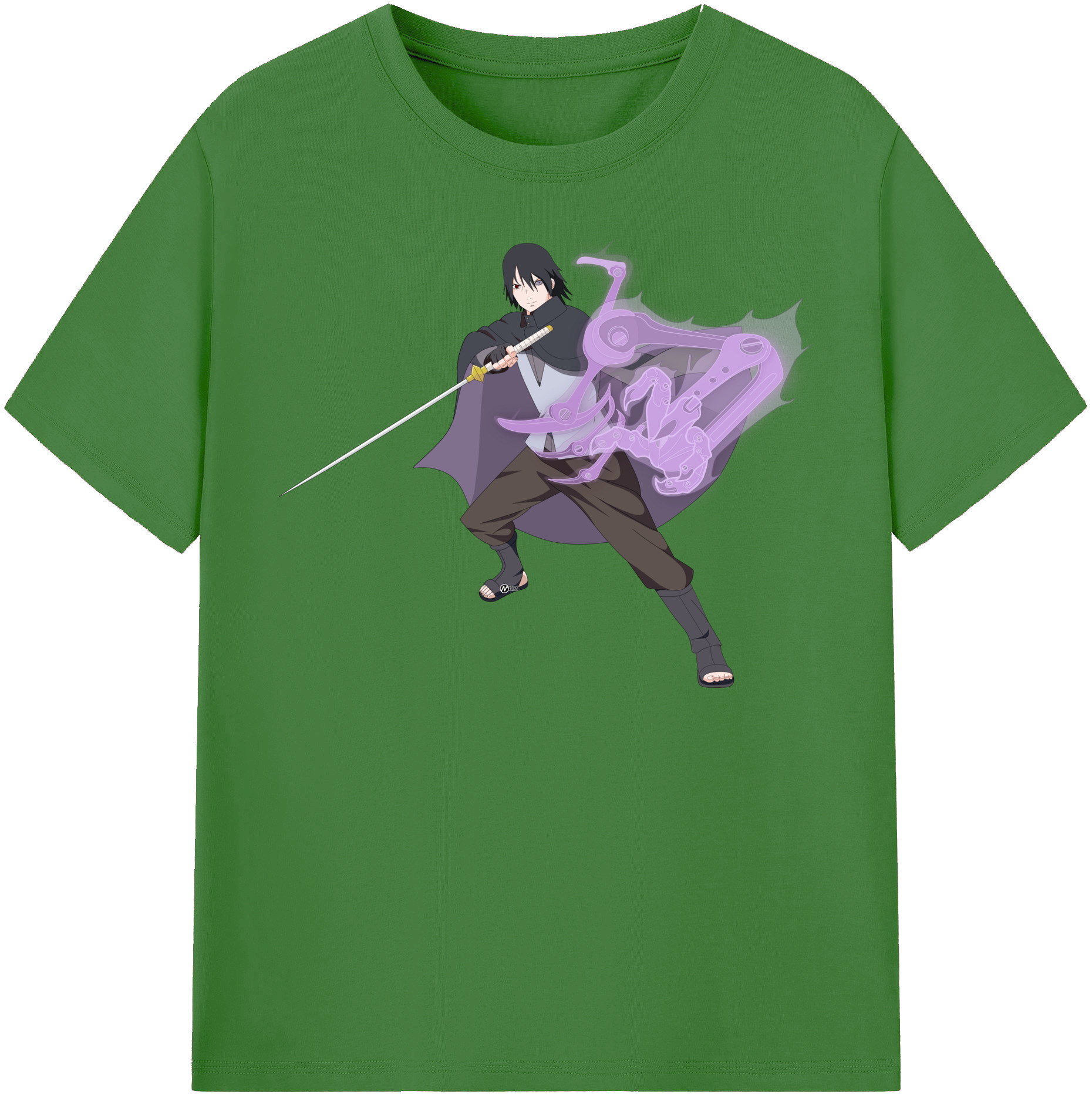 （画像用） NARUTO -ナルト- うちは サスケ Uchiha Sasuke レディースカジュアルプリントTシャツ（綿100％）